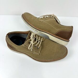 Nunn Bush Barklay Tan Canvas Plain Toe Oxford Shoes Preppy Casual Mens Sz 7M EUC